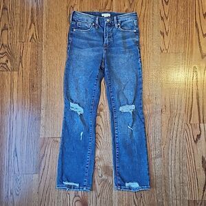 GOOD AMERICAN Good Straight Distressed Slim Fit Jeans, Size 2